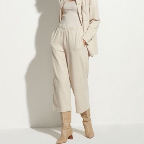 Vince size XL Crop Pull On Cotton Blend Pants in White Sand - Picture 1 of 12